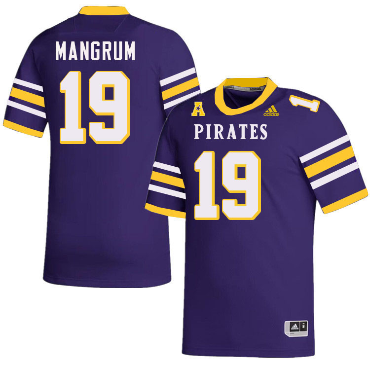 #19 Payton Mangrum East Carolina Pirates College Football Jersey Stitched-Purple